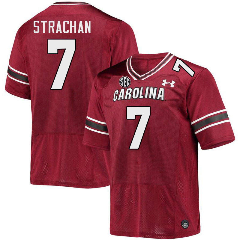 Men #7 Jordan Strachan South Carolina Gamecocks 2023 College Football Jerseys Stitched-Garnet